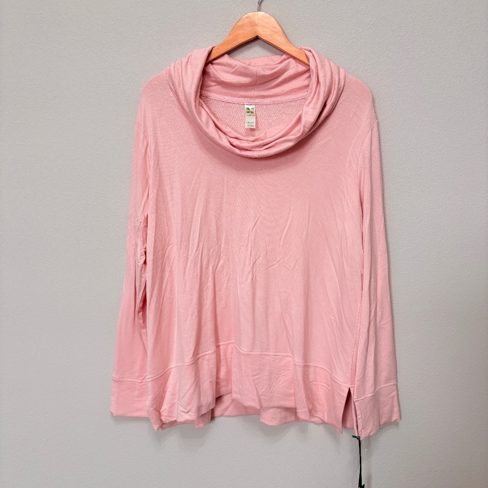 NWT Green Tea Cowl Neck Tunic Top XXL Blush Pink Soft Stretch